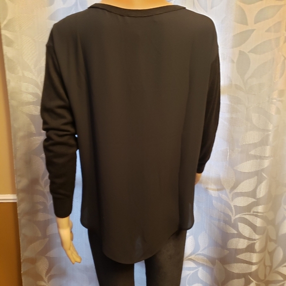 Loft Black Sweater with semi sheer back - Picture 4 of 10